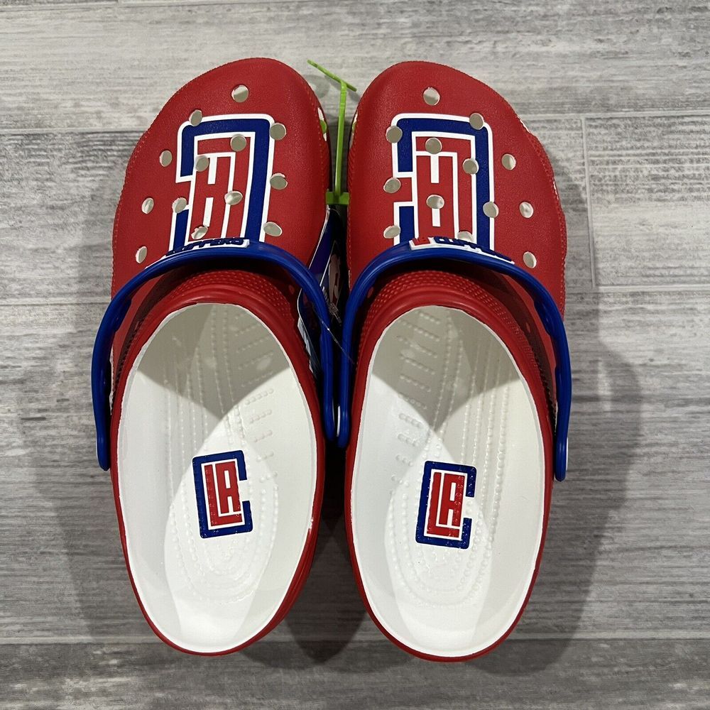 Crocs Men's Los Angeles Clippers NBA Classic Slip On Clogs Red Logo Size M10 W12